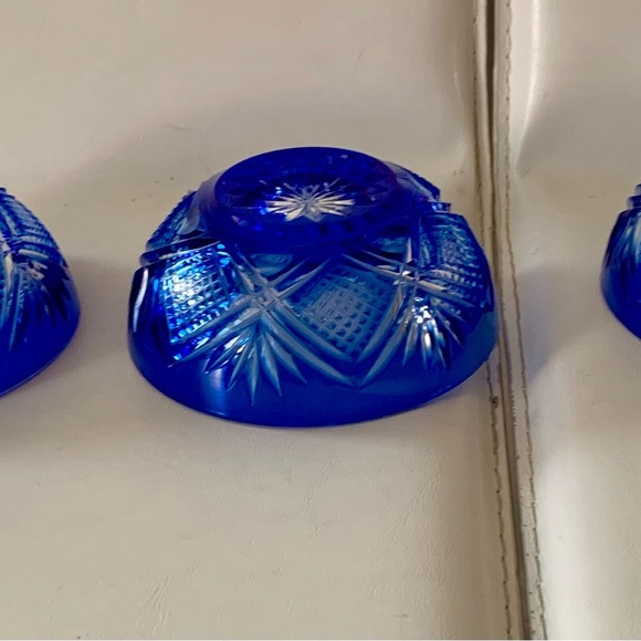 Vintage D’Arques Genuine Lead Crystal Cobalt Blue Bows - Picture 10 of 15